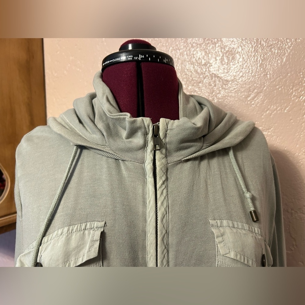 Talbots Light Green Utility Jacket with Hood - Picture 3 of 8